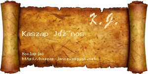 Kaszap János névjegykártya