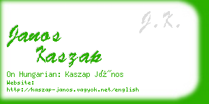 janos kaszap business card